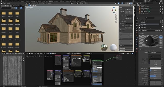 Modern house v58 3D model 4