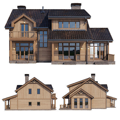 Modern house v58 3D model 3