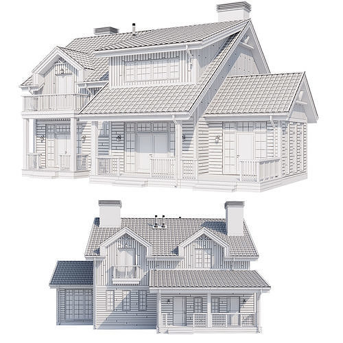Modern house v58 3D model 6