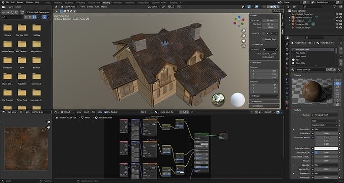 Modern house v58 3D model 5