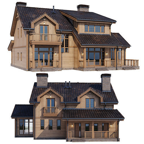 Modern house v58 3D model 2