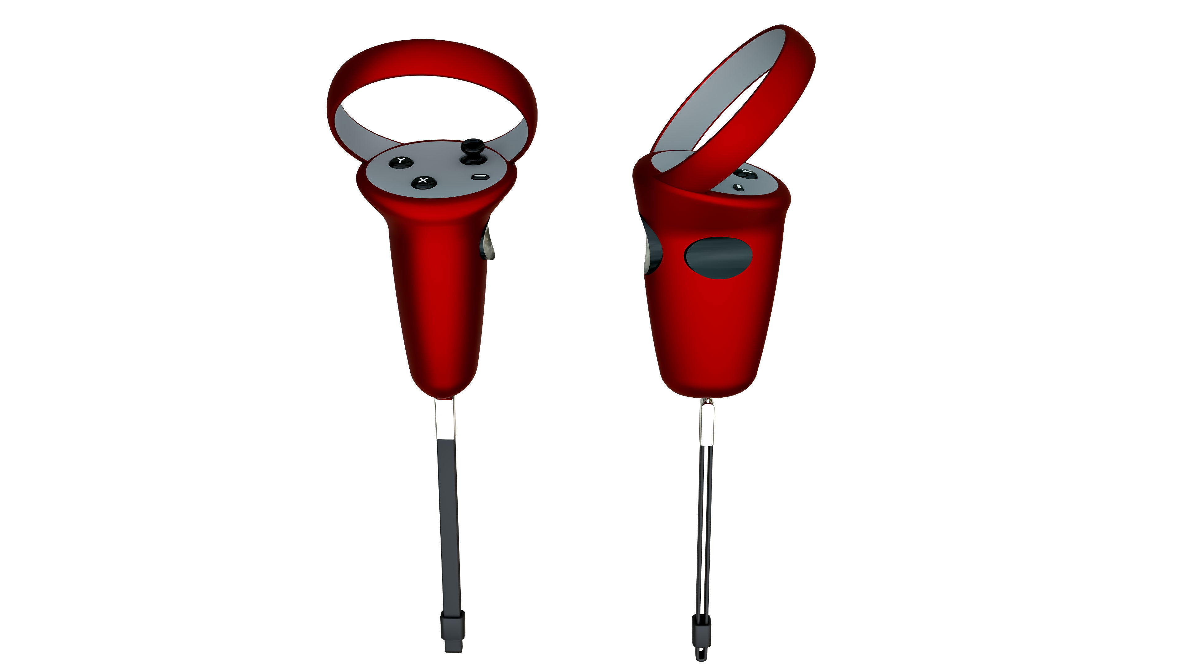 VR Headset with Controllers 3D Model 3D model_2