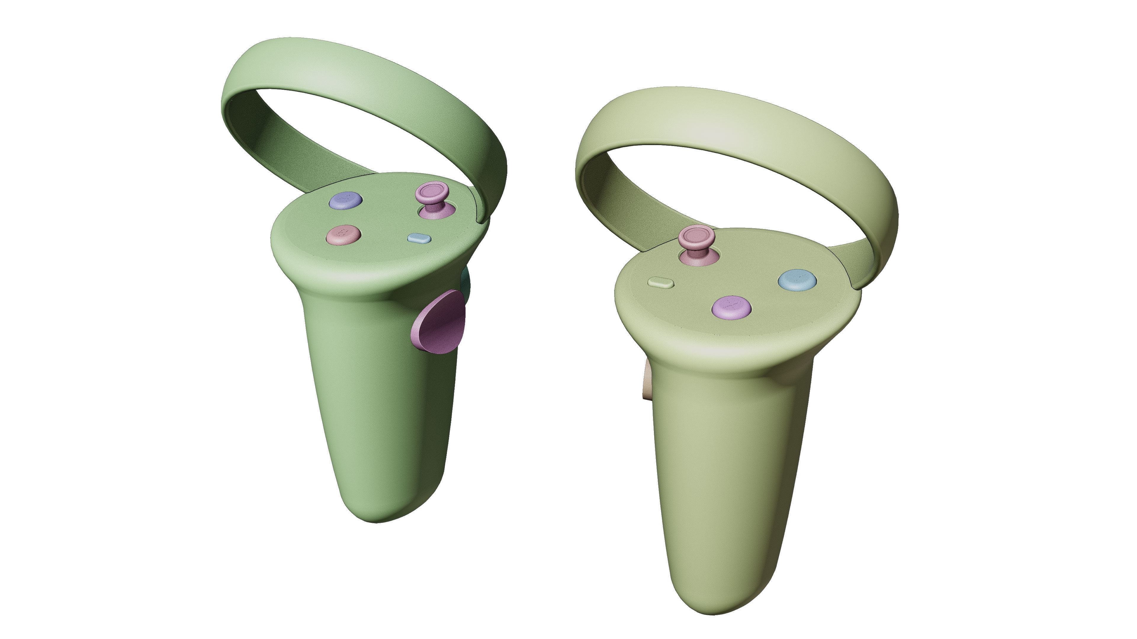 VR Headset with Controllers 3D Model 3D model_9