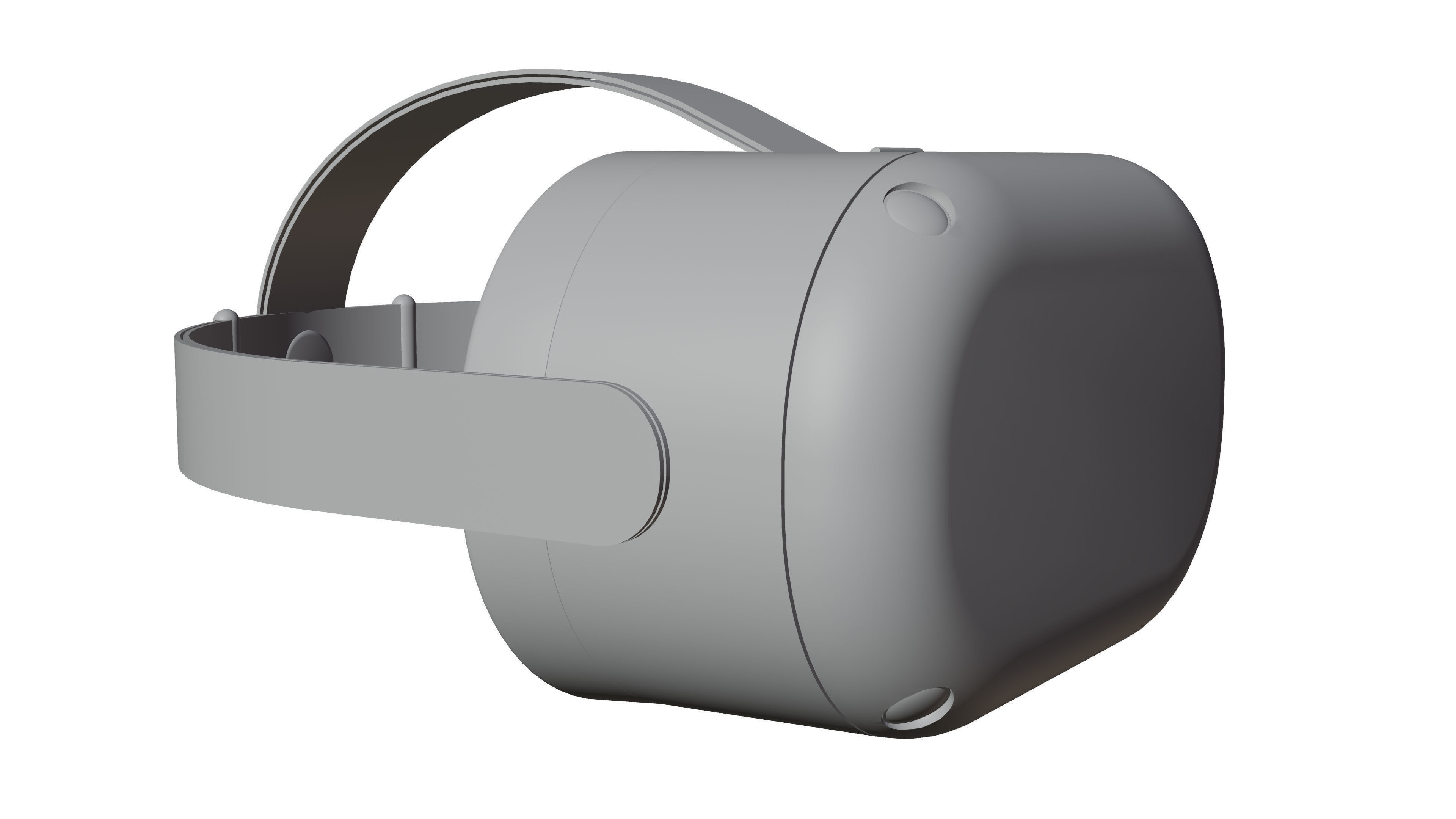 VR Headset with Controllers 3D Model 3D model_4