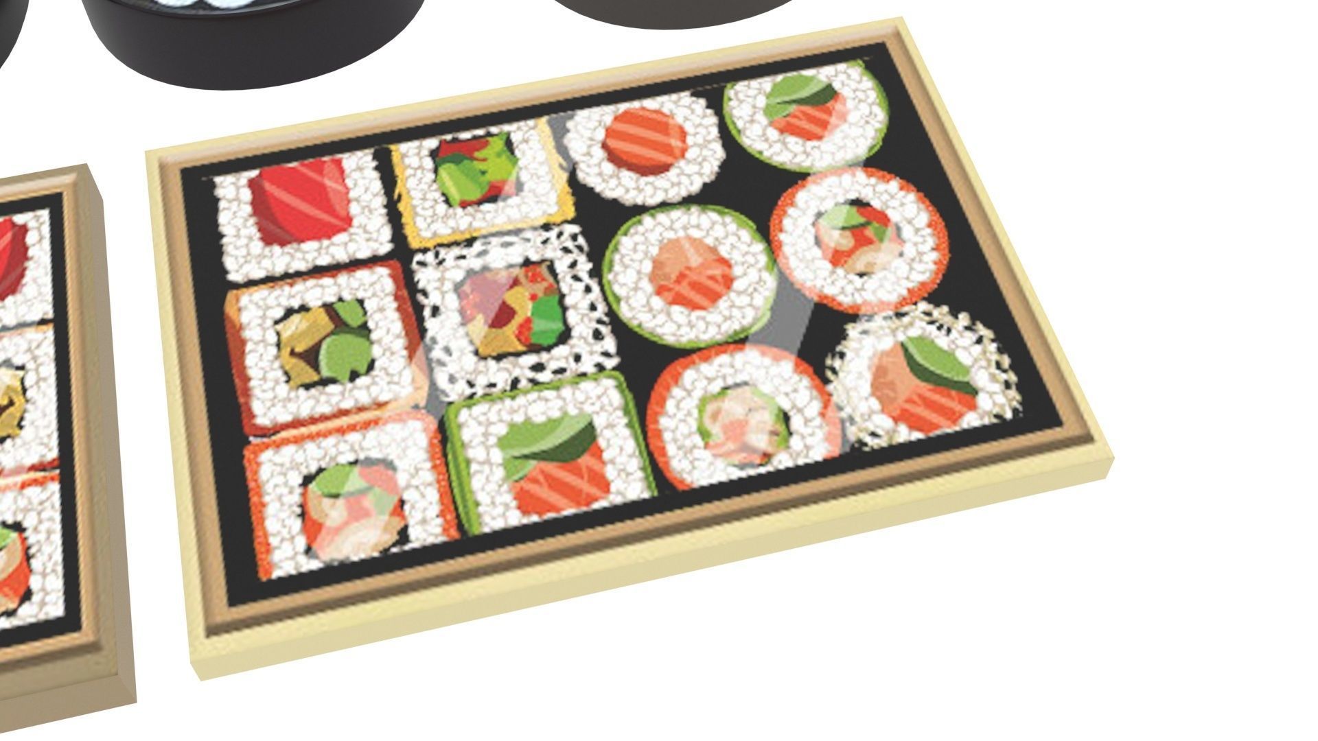 Sushi Lego Tiles Set 3D model_5