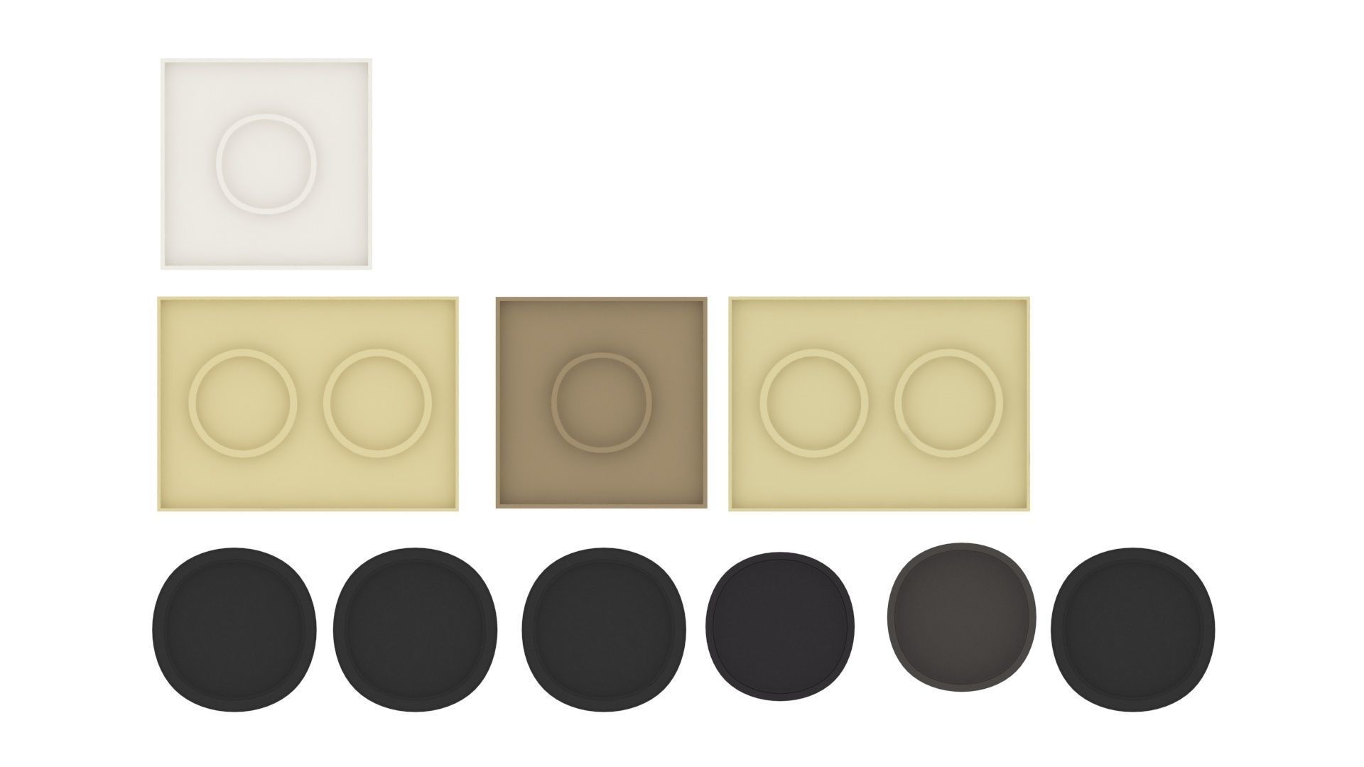 Sushi Lego Tiles Set 3D model_9