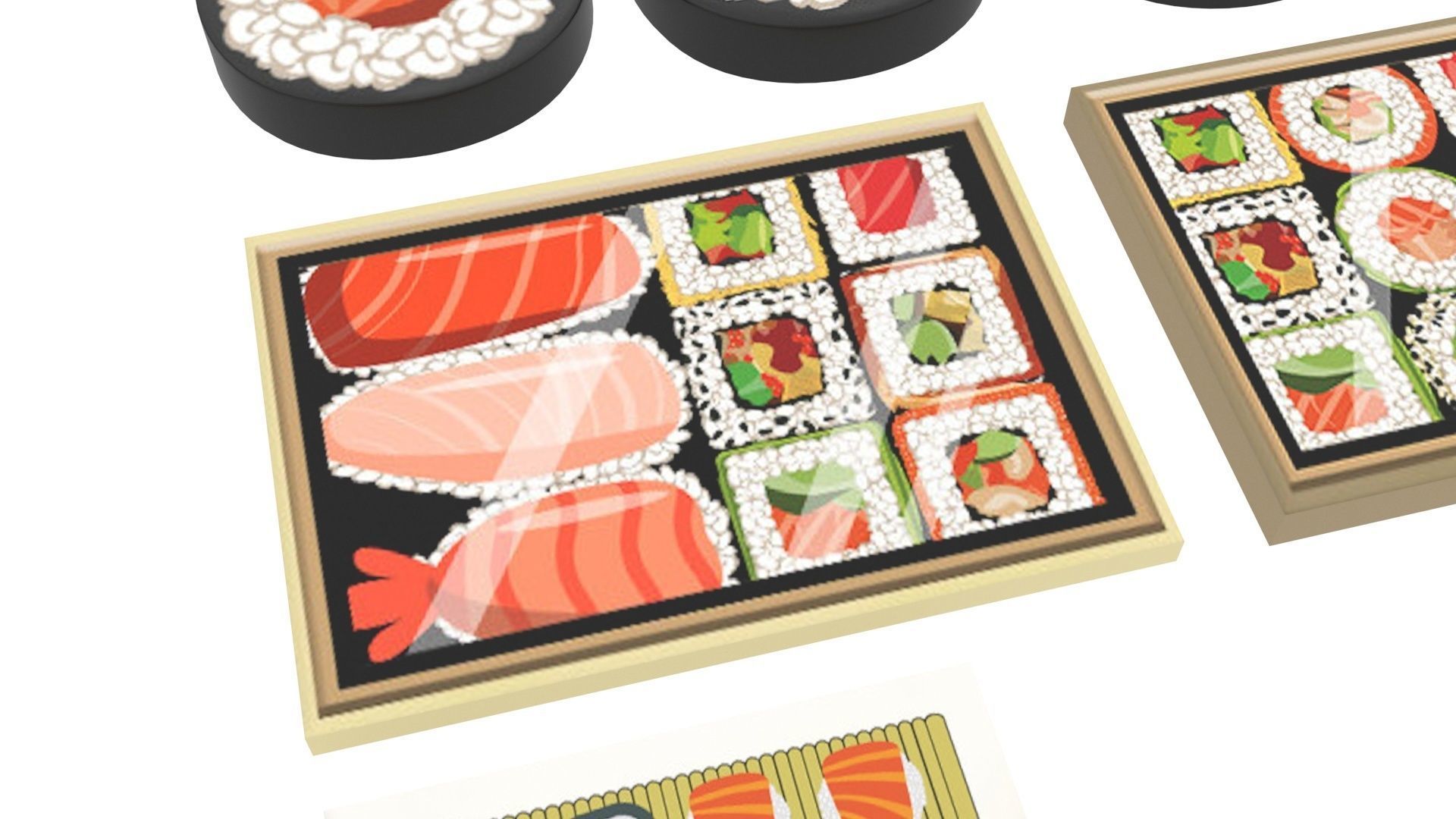Sushi Lego Tiles Set 3D model_7