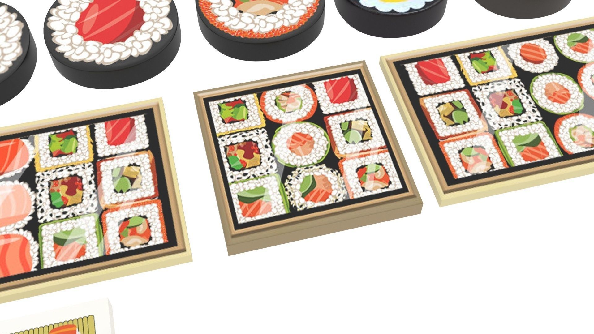 Sushi Lego Tiles Set 3D model_6