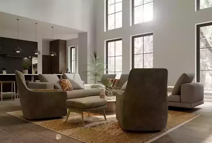 Realistic Deatiled Interior 3D model