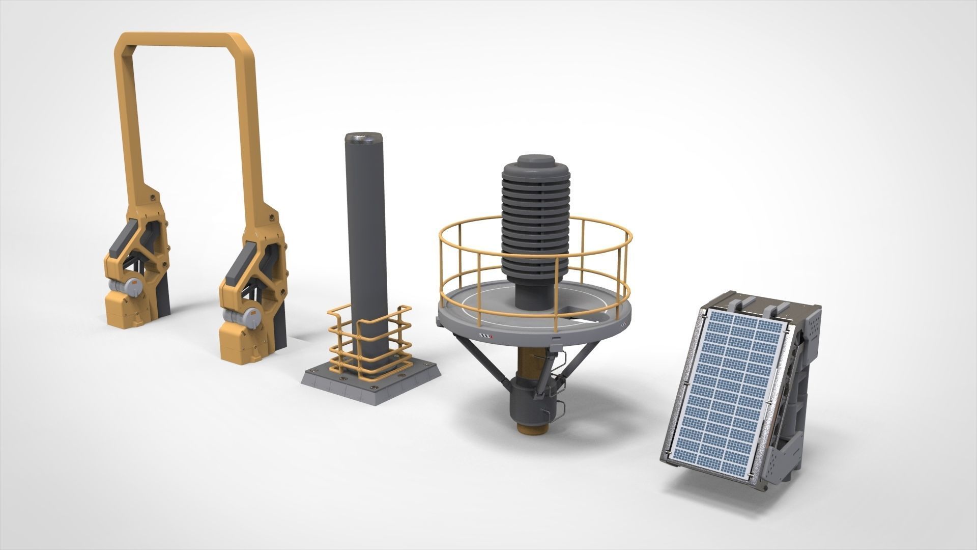 sci-fi Architecture kitbash 43 3D model_12