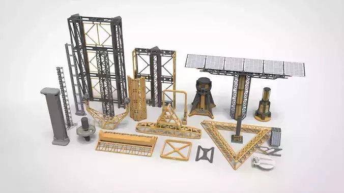 sci-fi Architecture kitbash 43 3D model