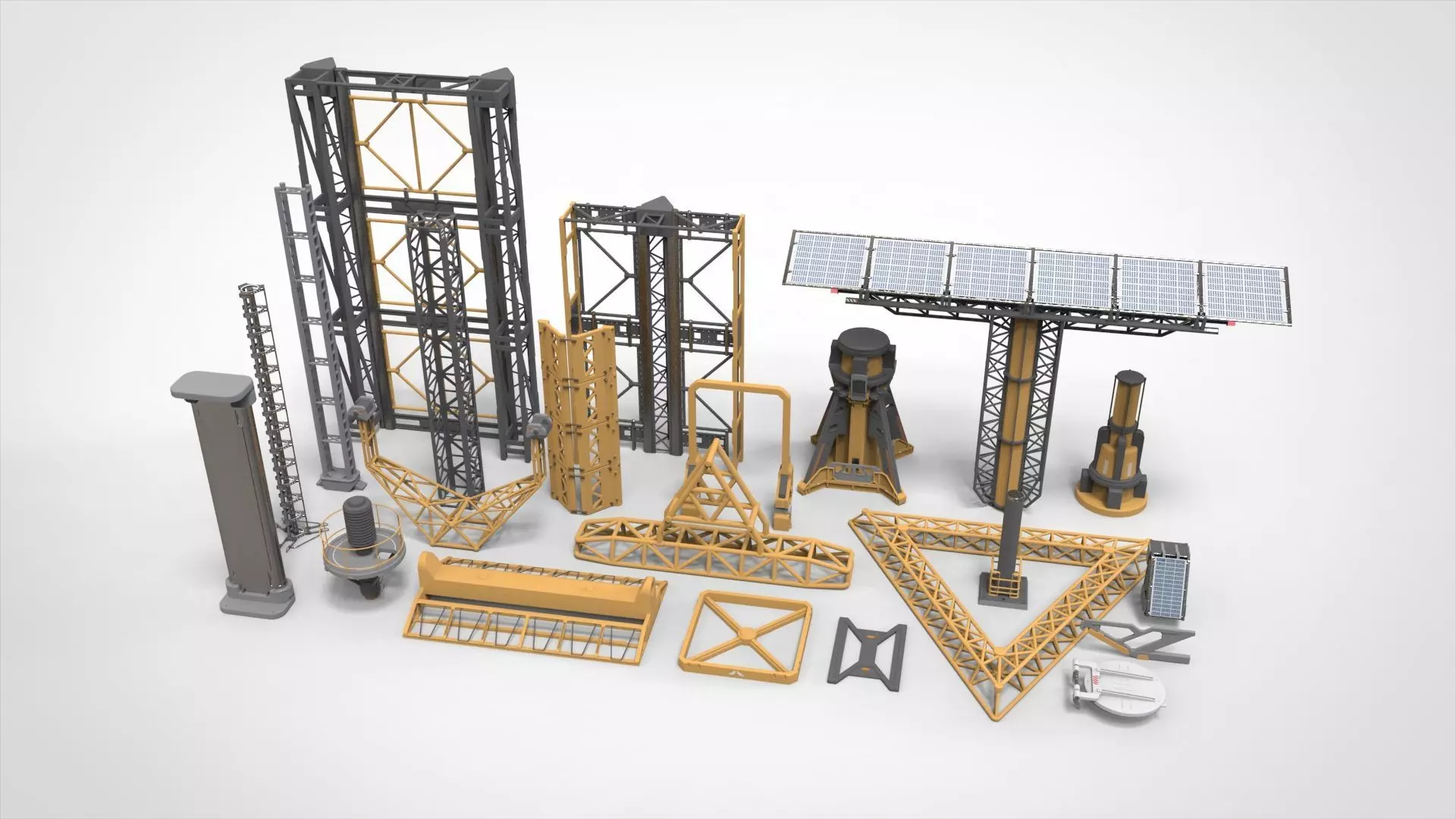 sci-fi Architecture kitbash 43 3D model_0