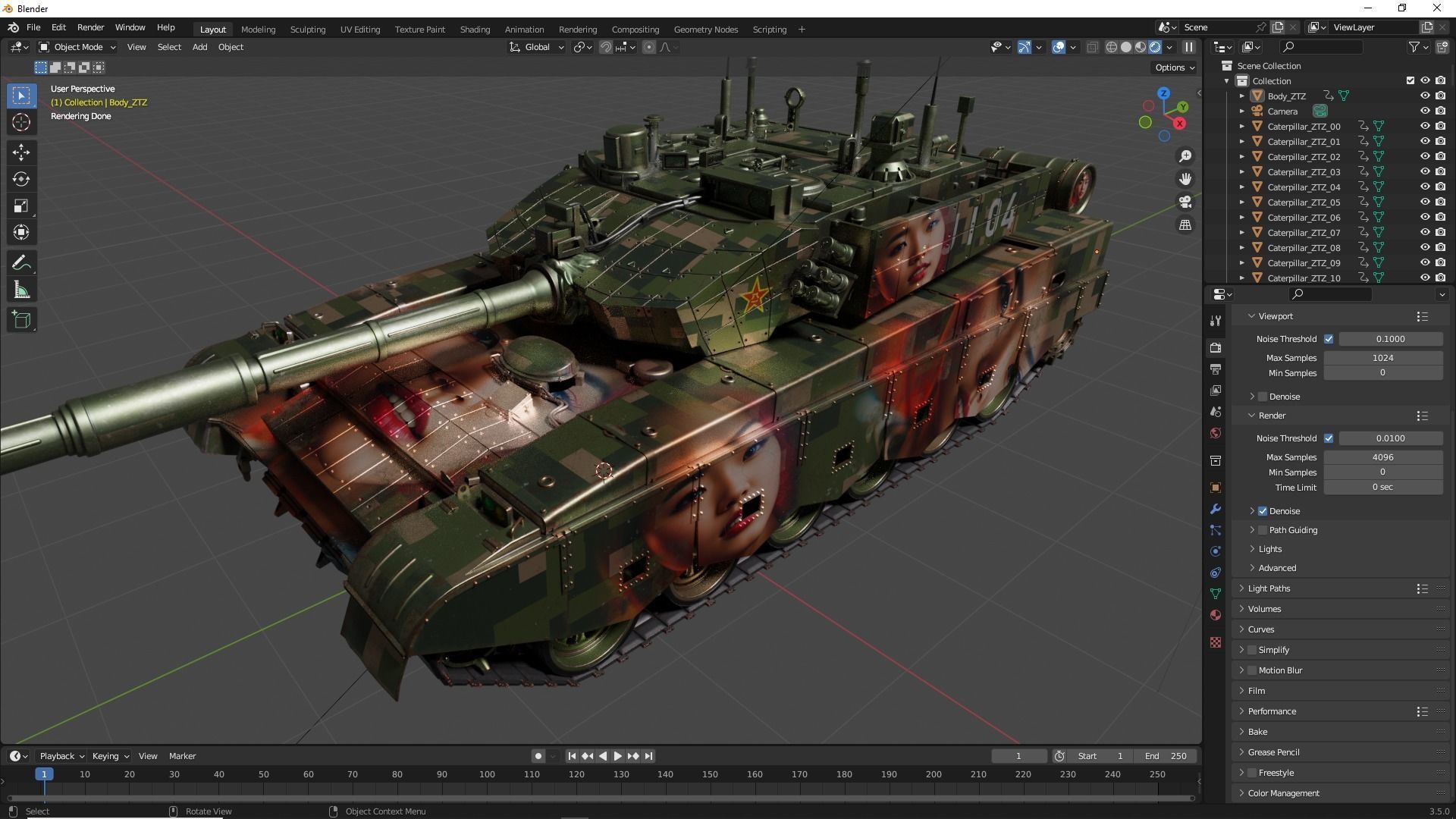 Tank China Type ZTZ 99A MTB Liu Yang 3D model_32