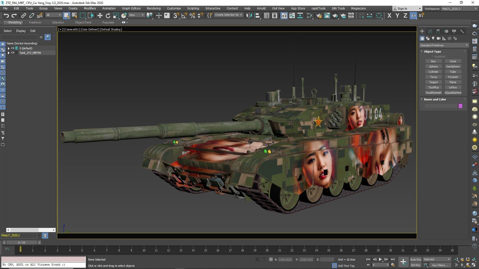 Tank China Type ZTZ 99A MTB Liu Yang 3D model_30