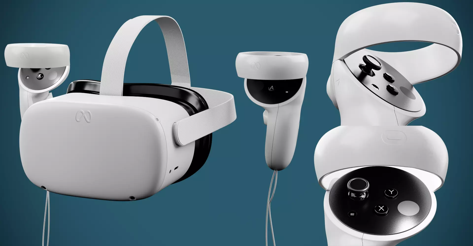 Oculus Meta Quest 2  controllers Low-poly 3D model_0