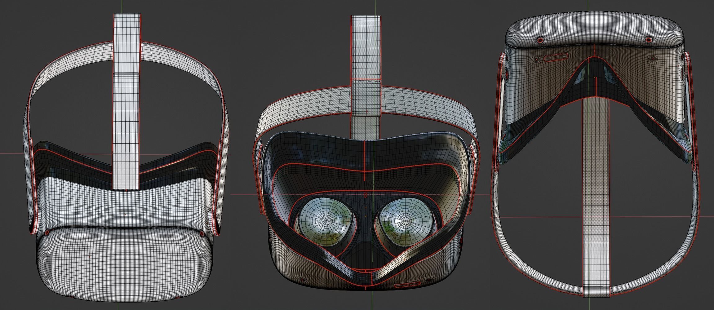 Oculus Meta Quest 2  controllers Low-poly 3D model_6