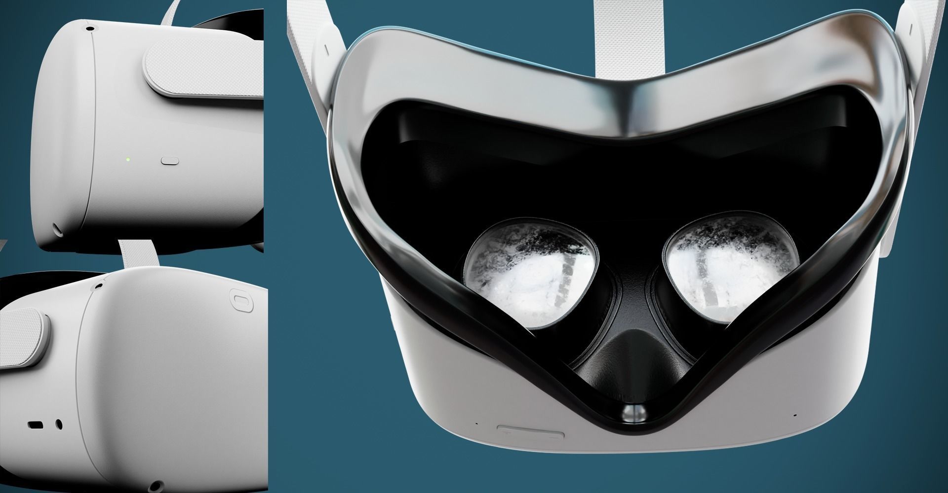 Oculus Meta Quest 2  controllers Low-poly 3D model_3