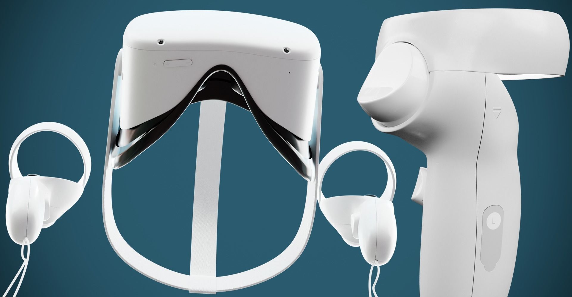 Oculus Meta Quest 2  controllers Low-poly 3D model_2