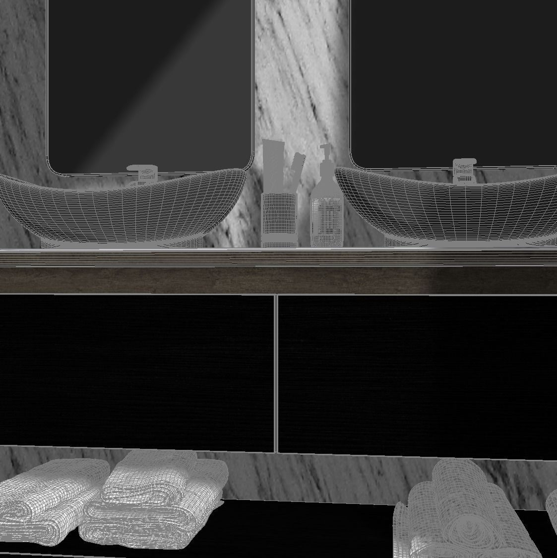 Modern Bathroom Interior Scene 3D model_5