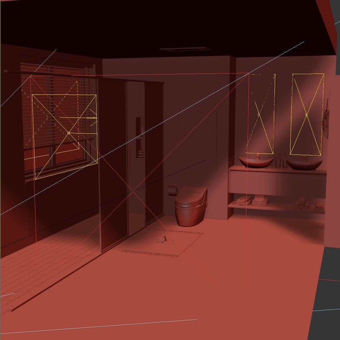 Modern Bathroom Interior Scene 3D model_7