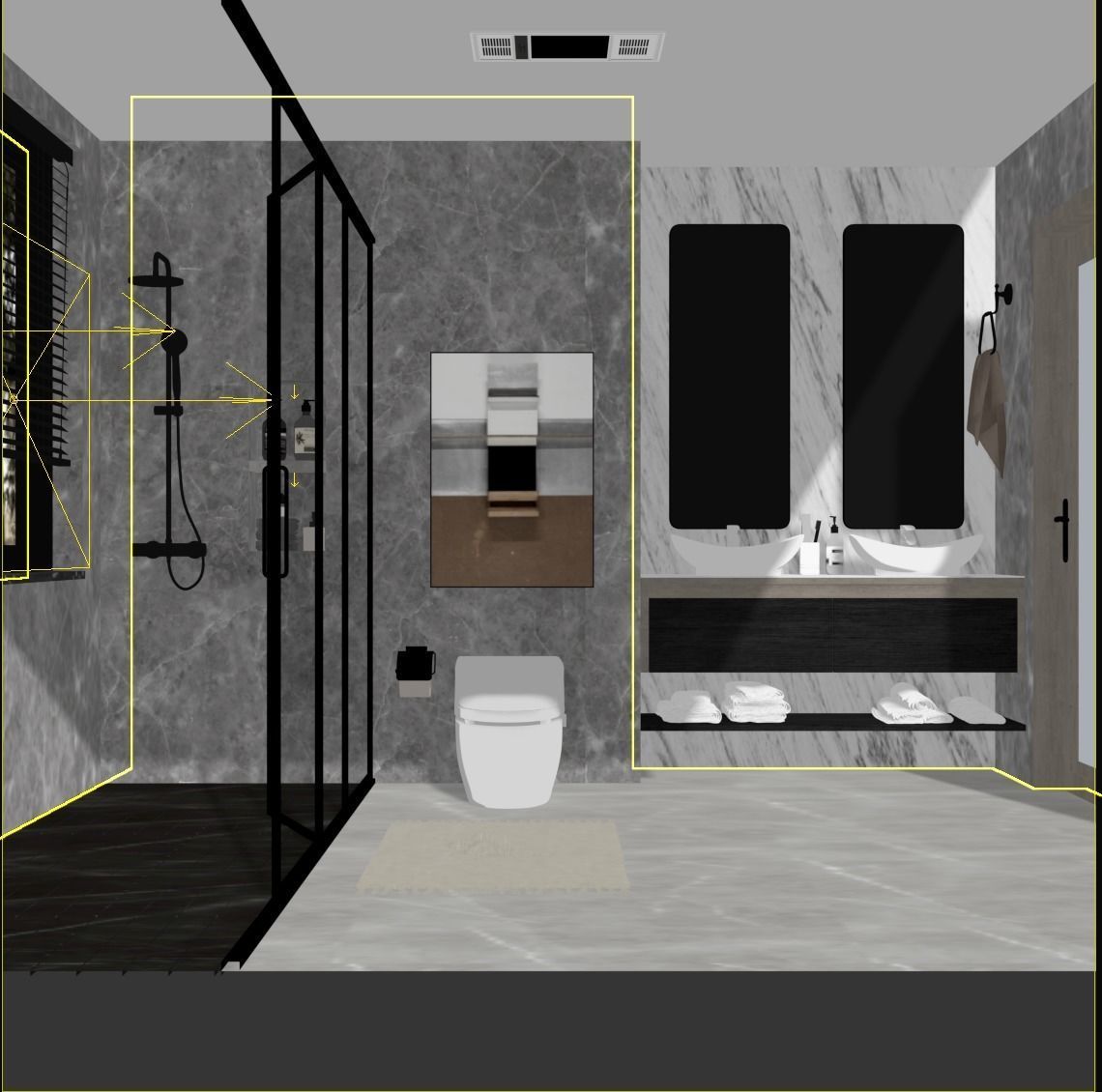 Modern Bathroom Interior Scene 3D model_1