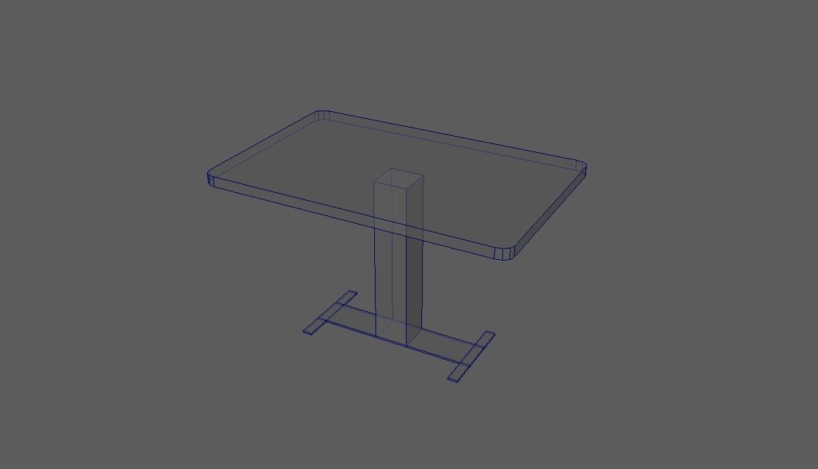 Simple Low poly Table Low-poly 3D model_1