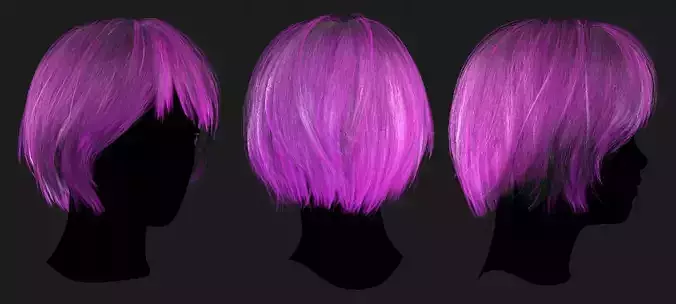 Game-ready - simple short hair female