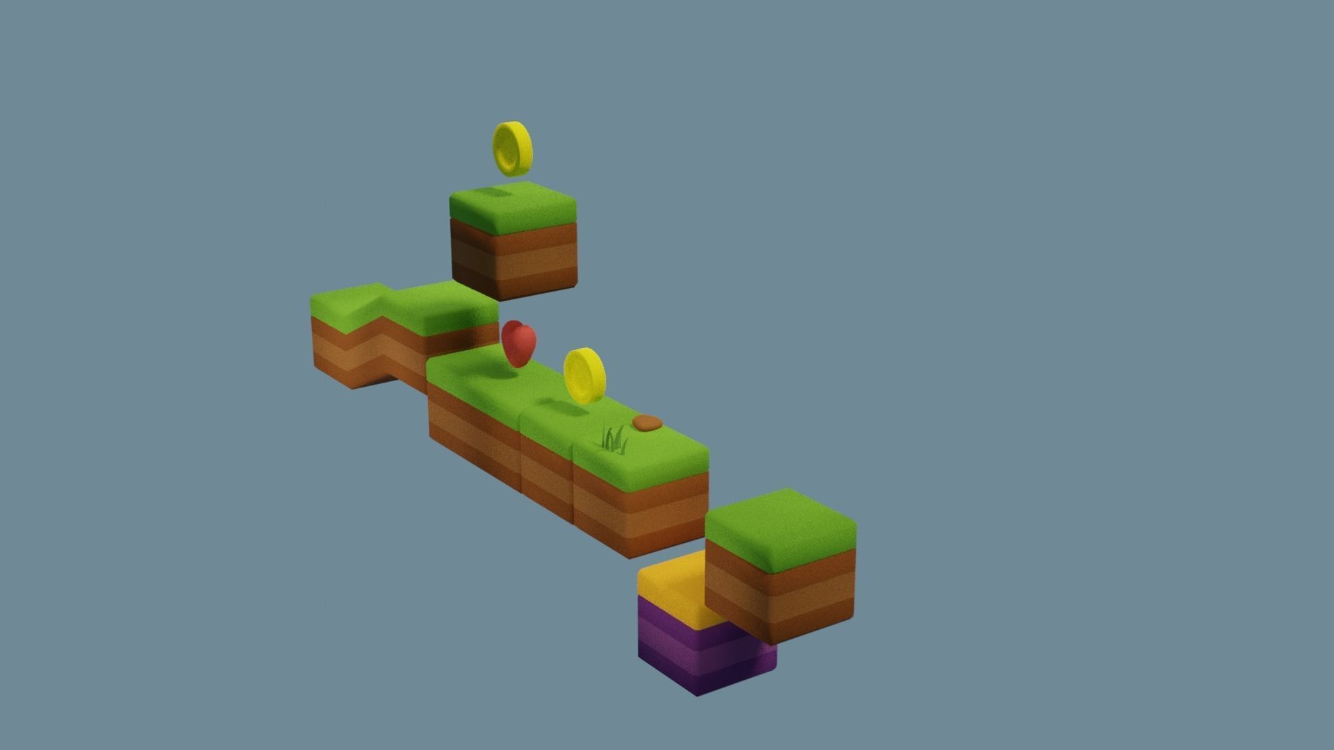 Platformer tiny game asset Low-poly 3D model_17