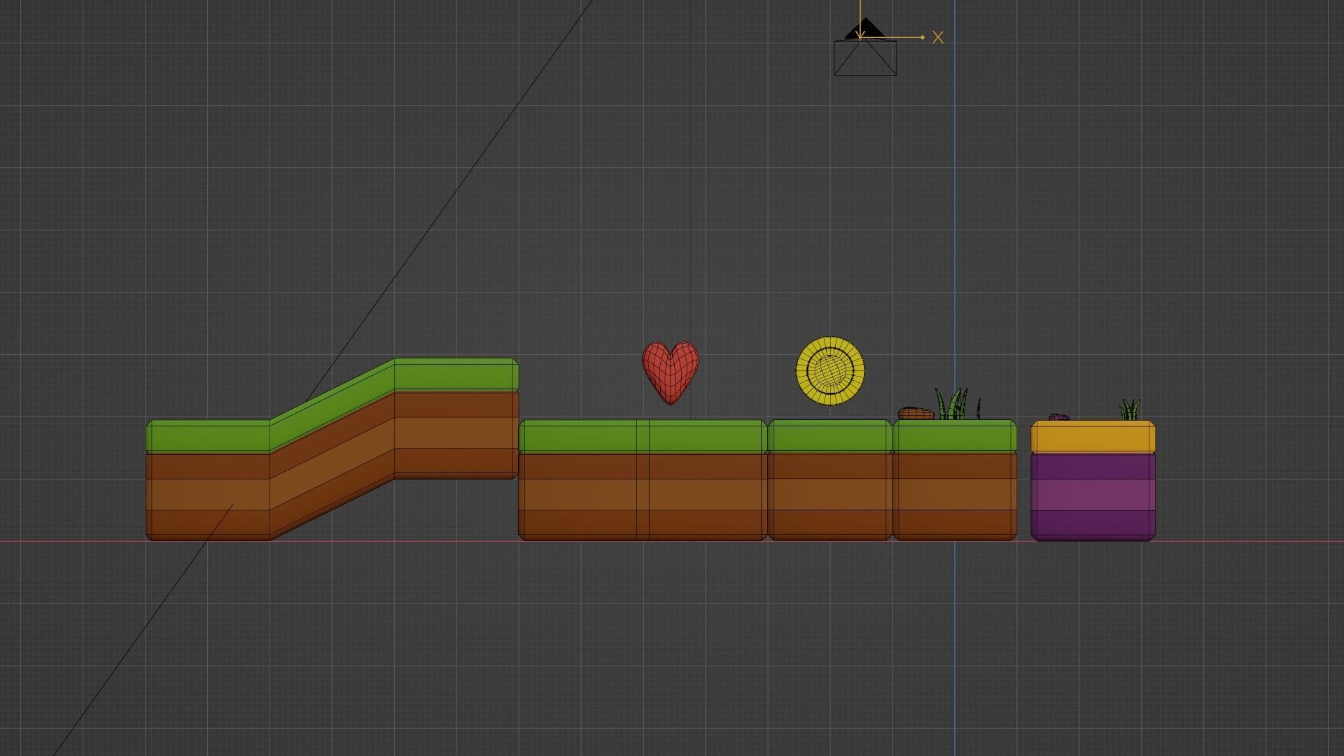 Platformer tiny game asset Low-poly 3D model_2