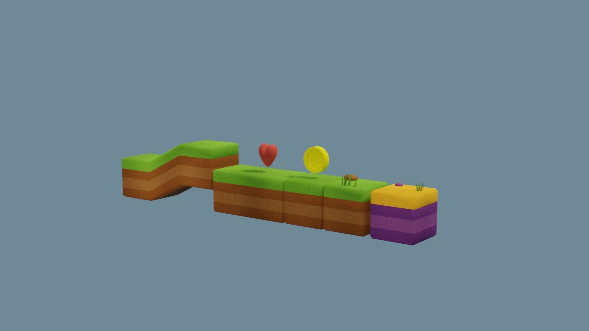 Platformer tiny game asset Low-poly 3D model_9