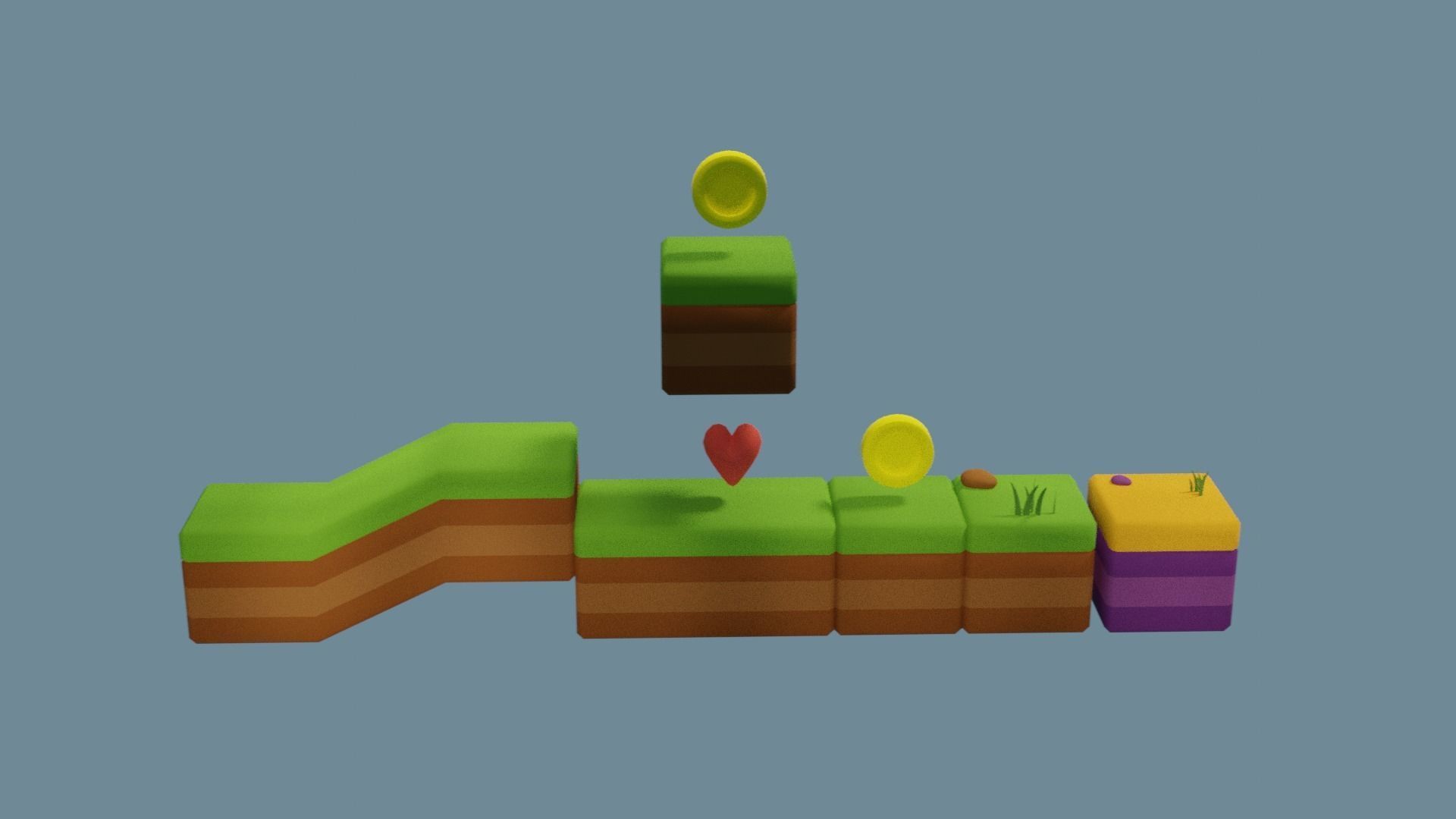 Platformer tiny game asset Low-poly 3D model_16