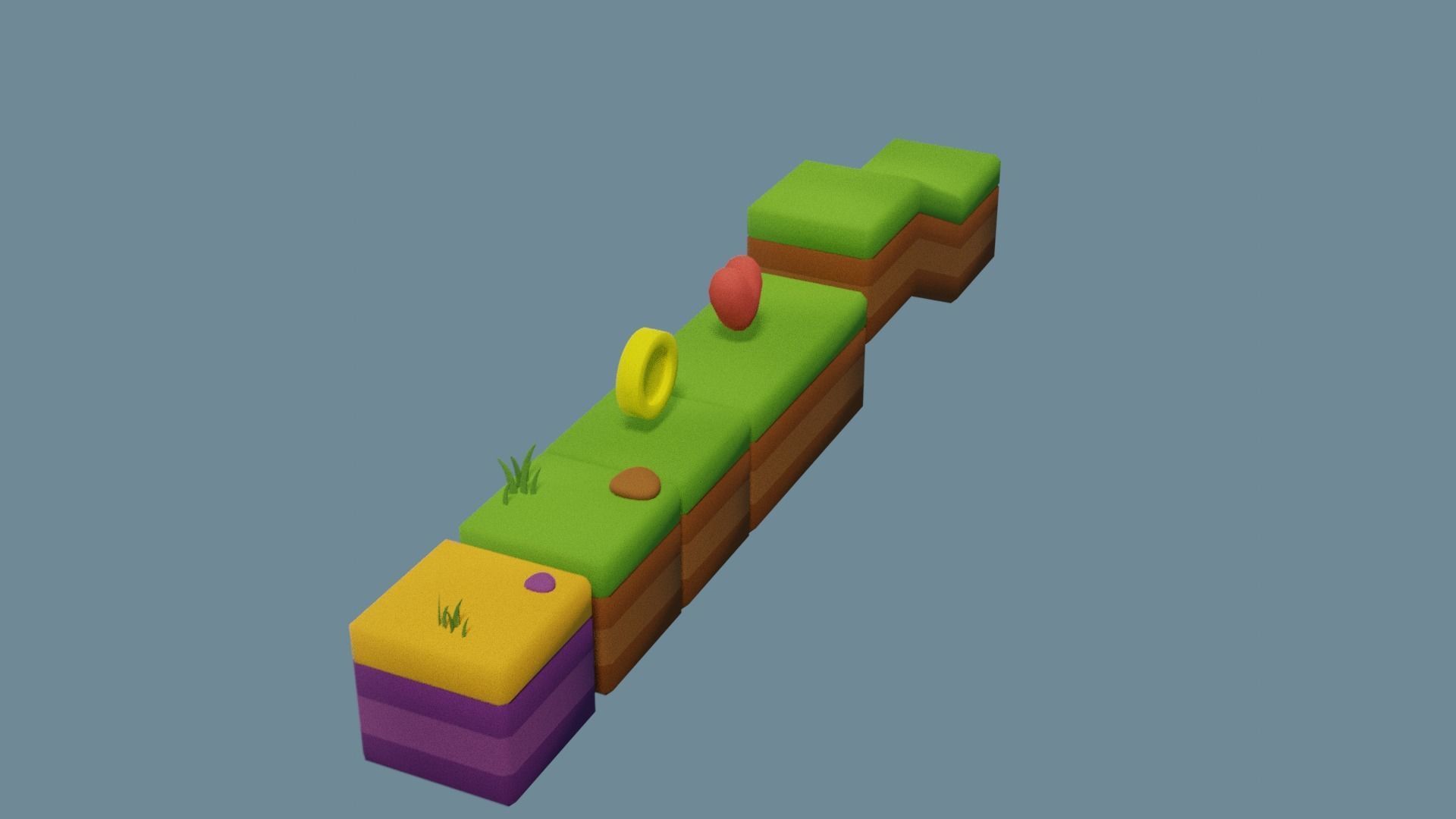 Platformer tiny game asset Low-poly 3D model_14