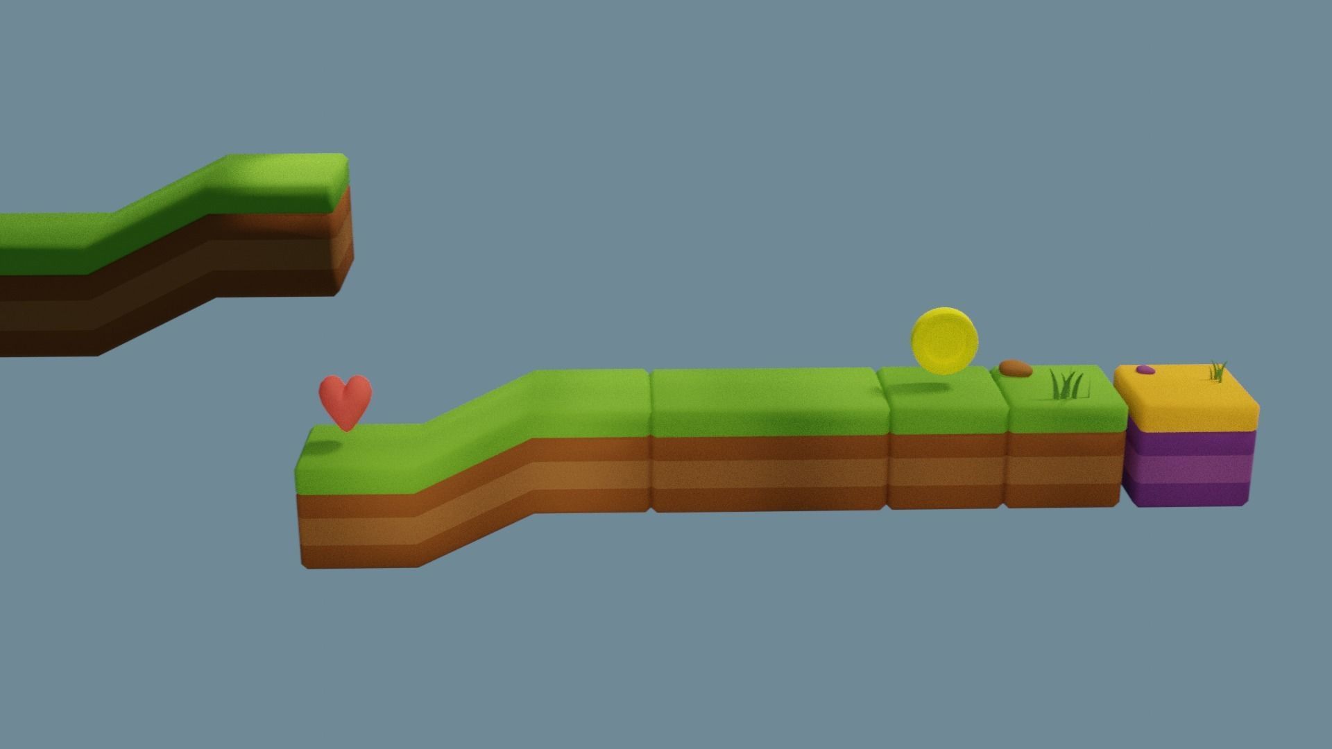 Platformer tiny game asset Low-poly 3D model_15