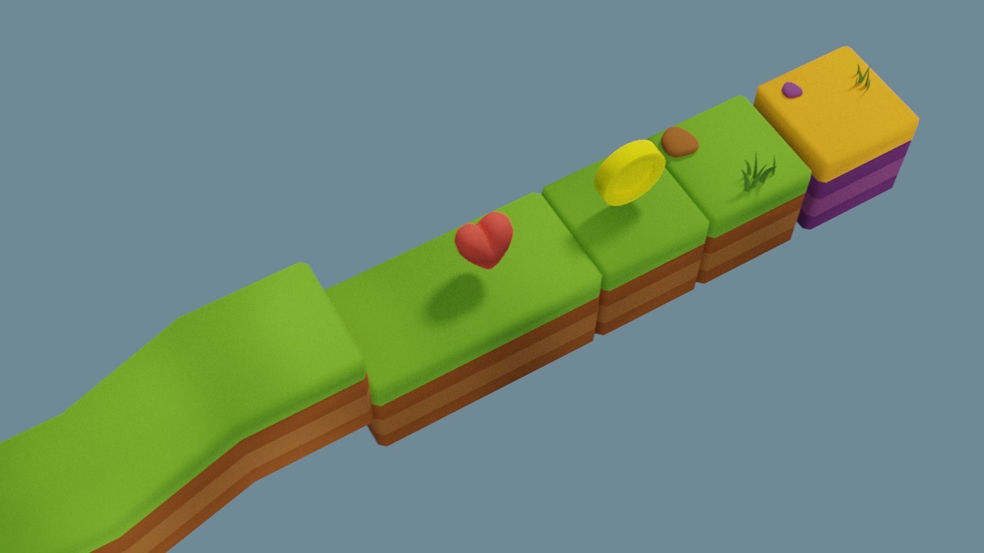 Platformer tiny game asset Low-poly 3D model_5