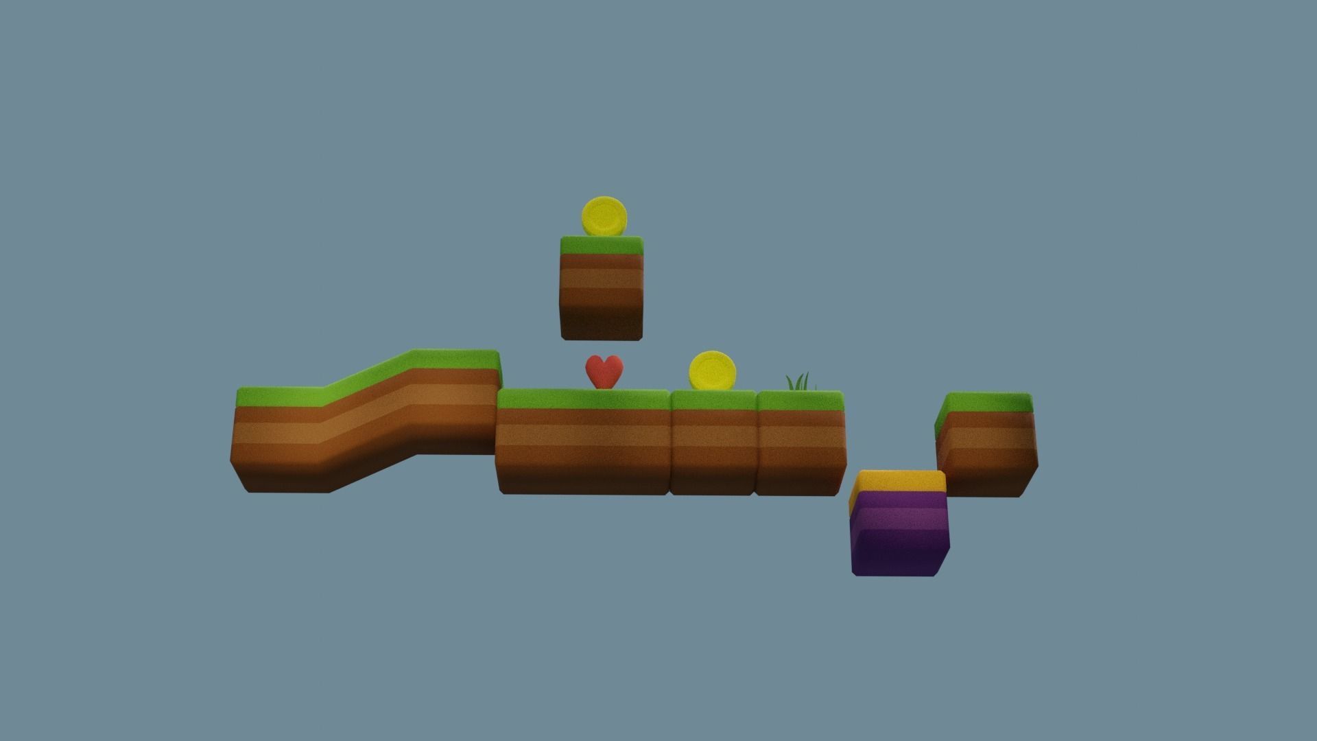 Platformer tiny game asset Low-poly 3D model_22