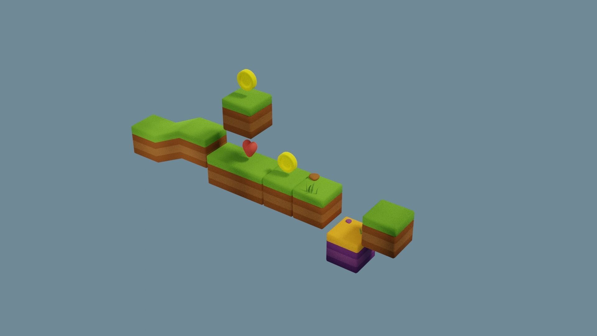 Platformer tiny game asset Low-poly 3D model_24