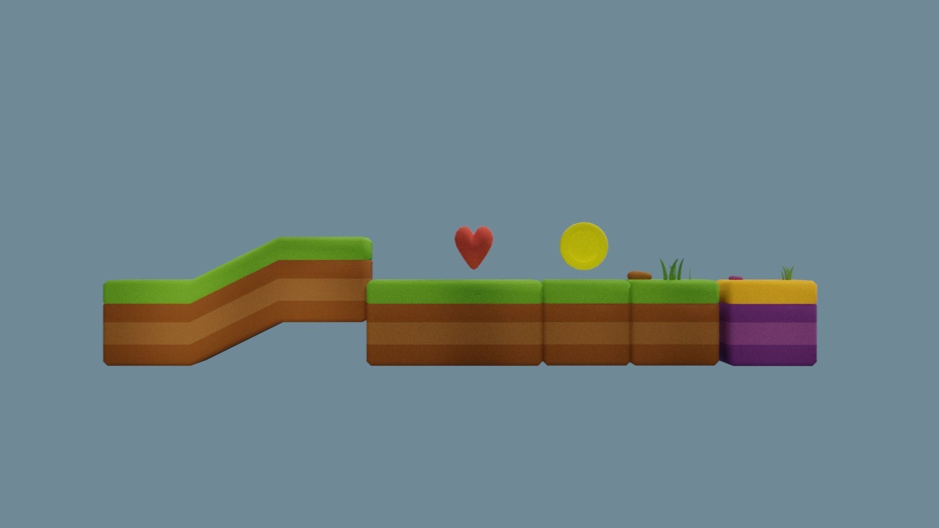 Platformer tiny game asset Low-poly 3D model_7