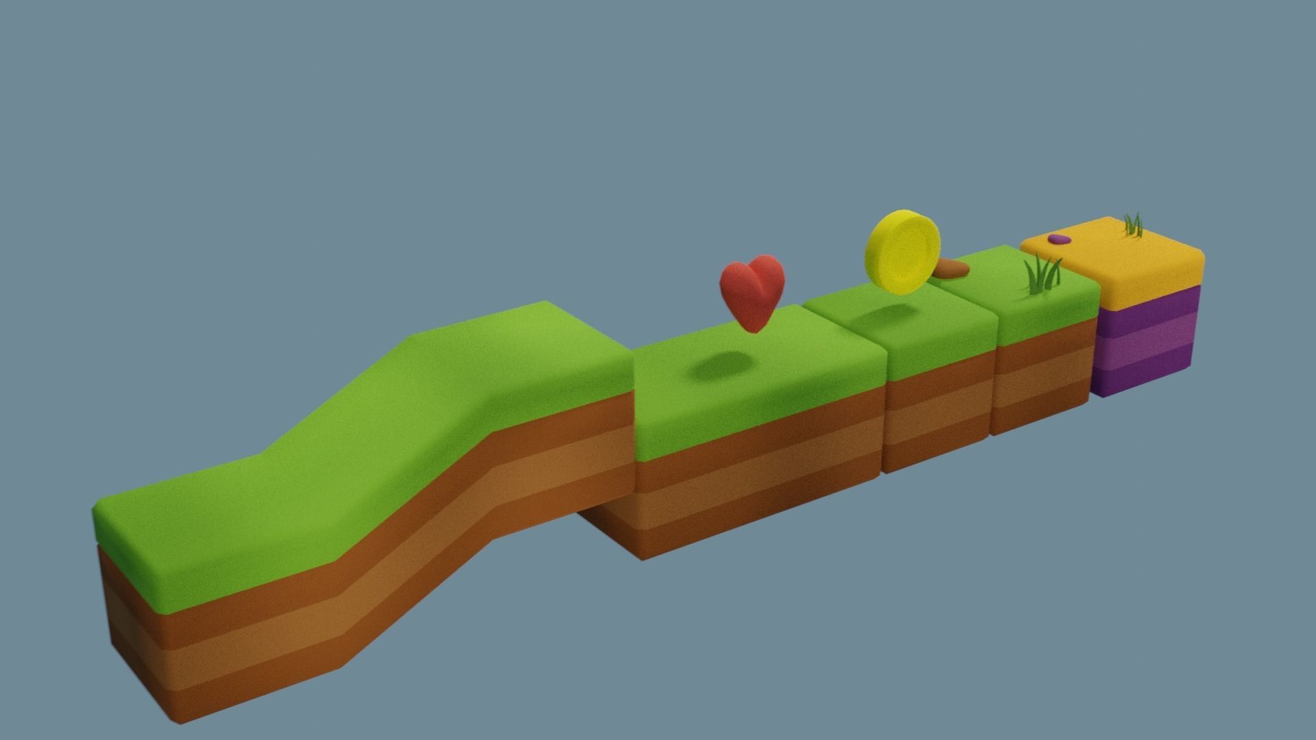 Platformer tiny game asset Low-poly 3D model_3