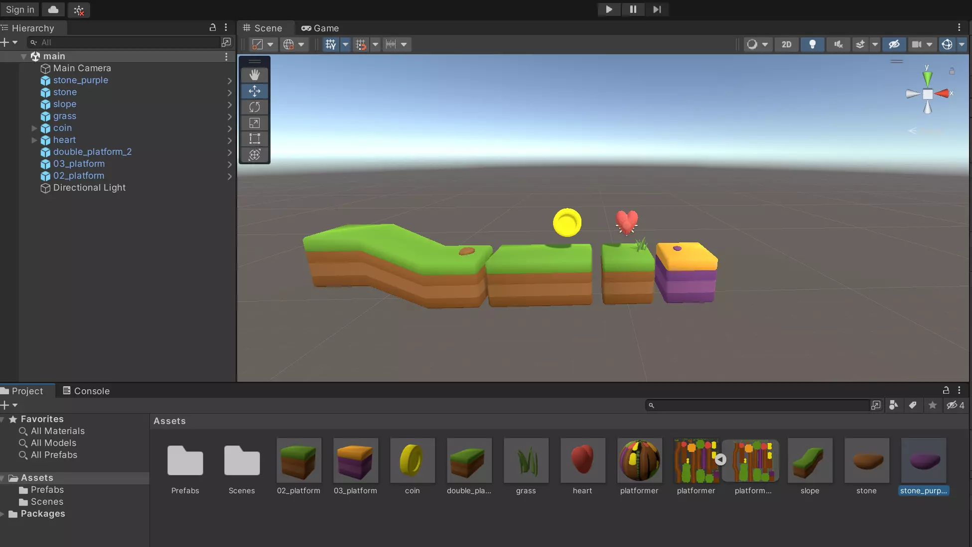 Platformer tiny game asset Low-poly 3D model_0