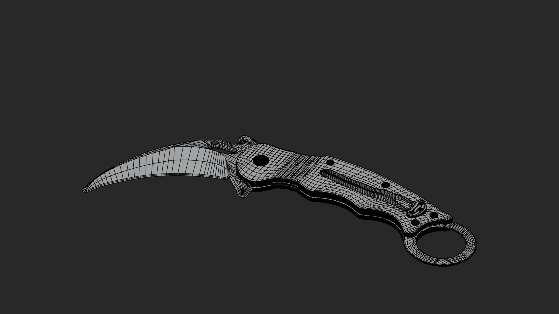 Low Poly Game-Ready Realistic Karambit Low-poly 3D model_8