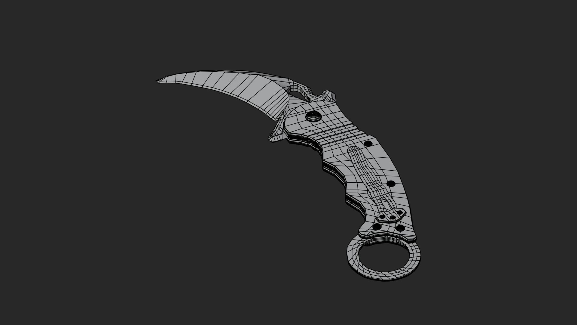 Low Poly Game-Ready Realistic Karambit Low-poly 3D model_18