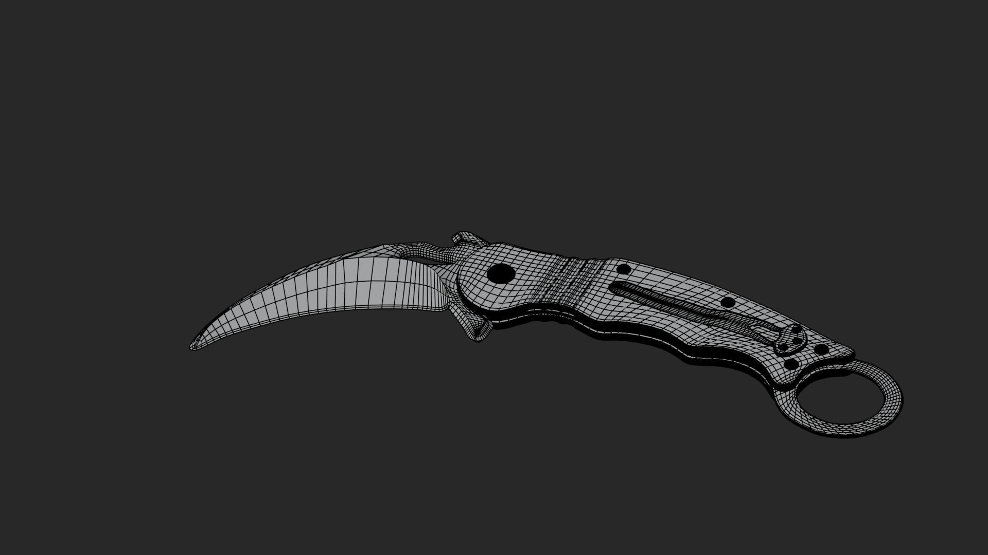 Low Poly Game-Ready Realistic Karambit Low-poly 3D model_6