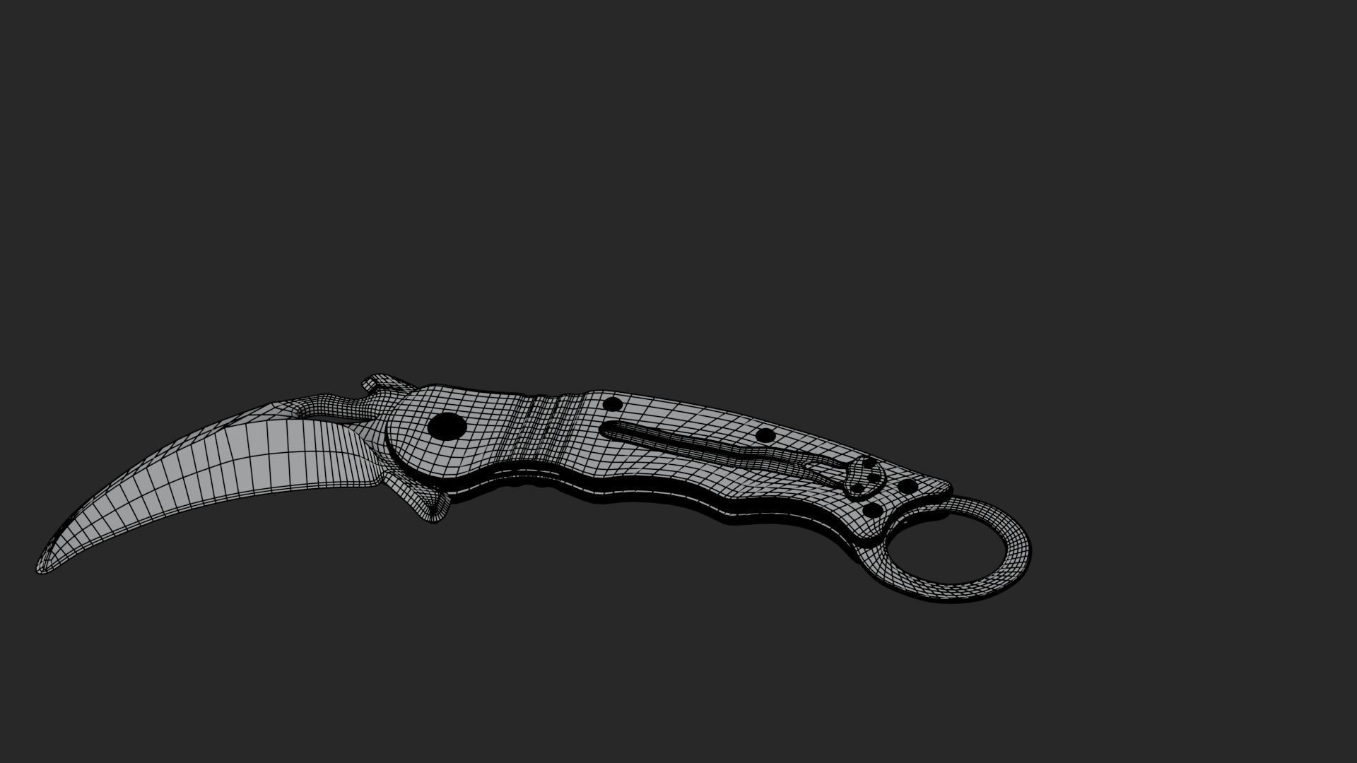 Low Poly Game-Ready Realistic Karambit Low-poly 3D model_30