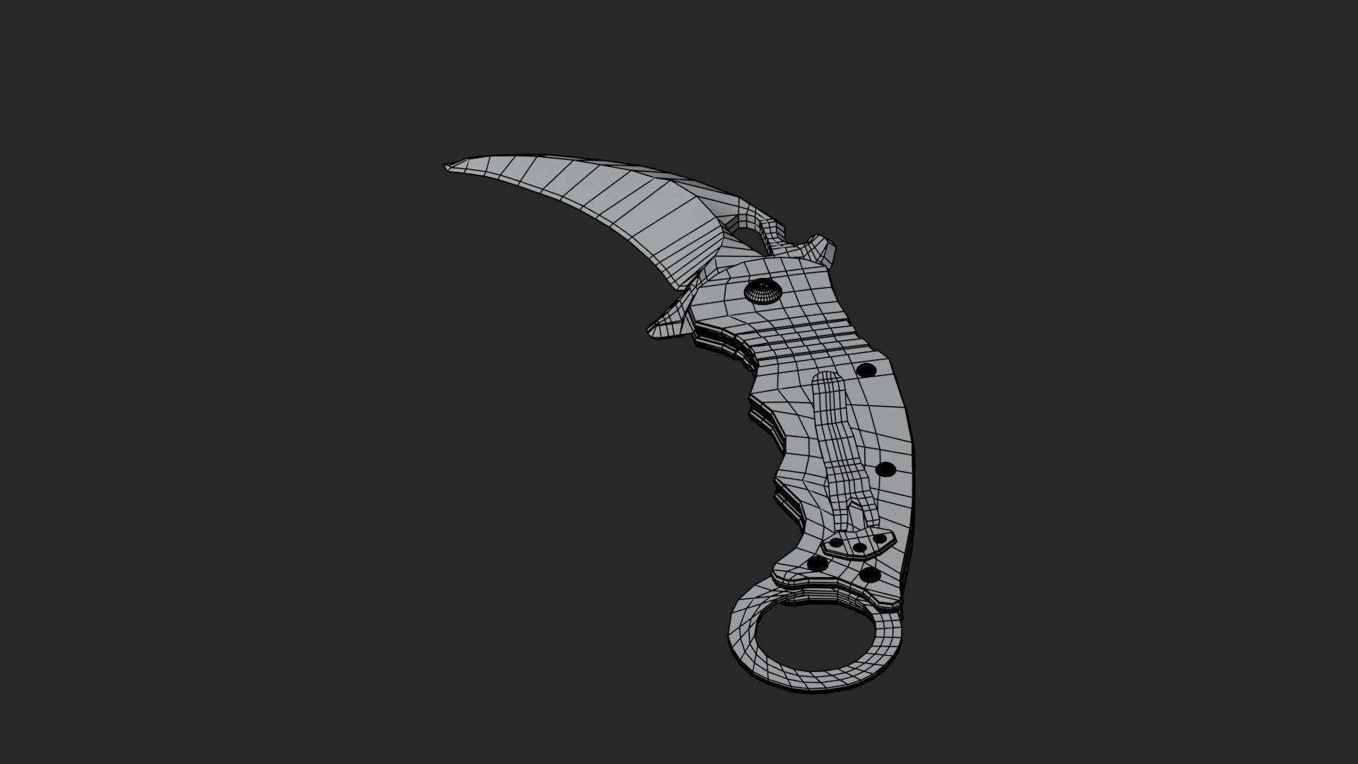 Low Poly Game-Ready Realistic Karambit Low-poly 3D model_22