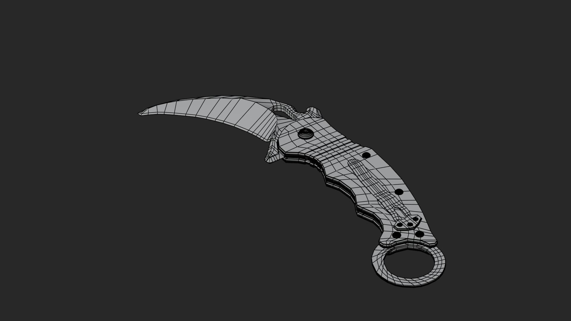 Low Poly Game-Ready Realistic Karambit Low-poly 3D model_15
