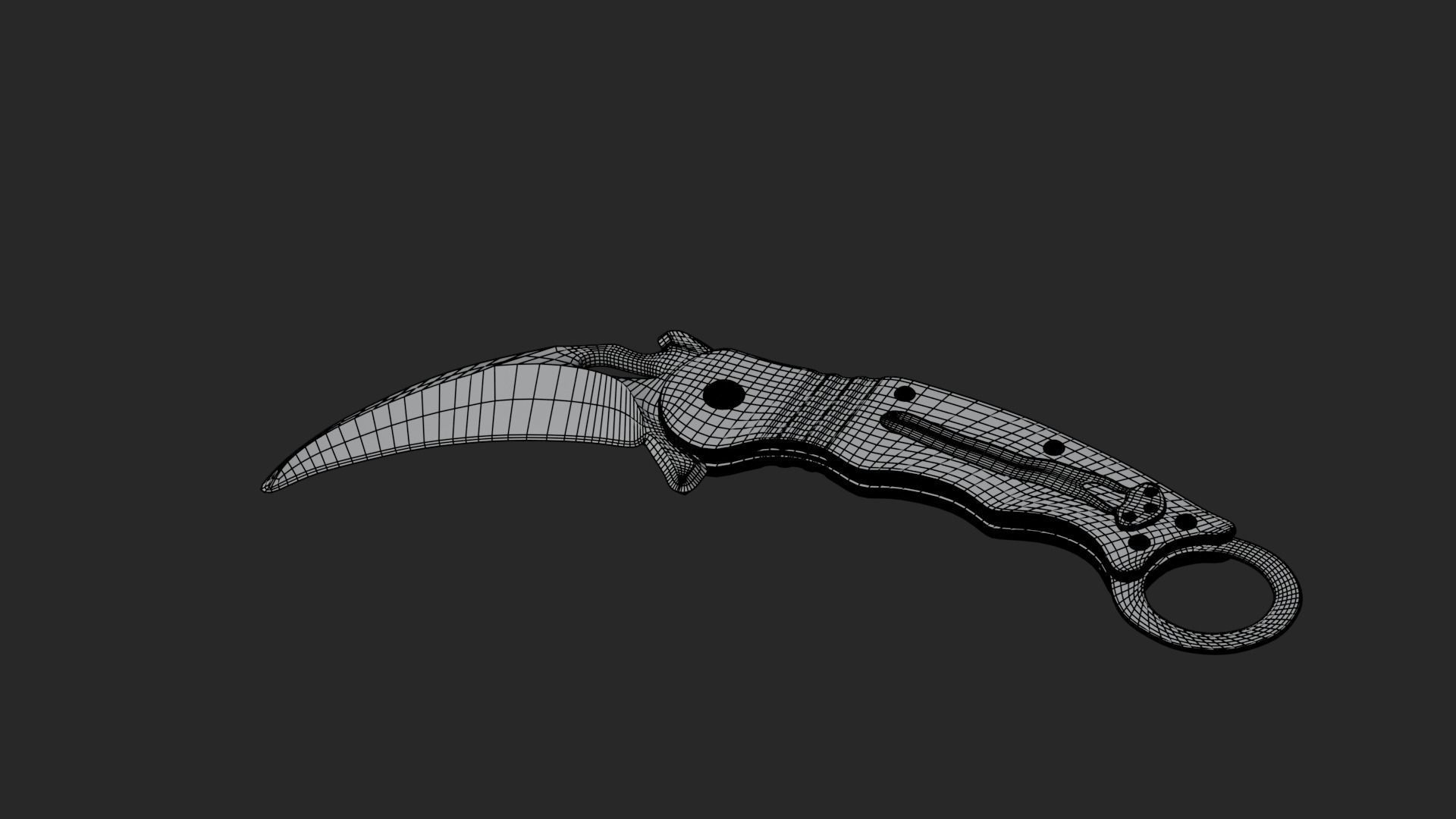 Low Poly Game-Ready Realistic Karambit Low-poly 3D model_7