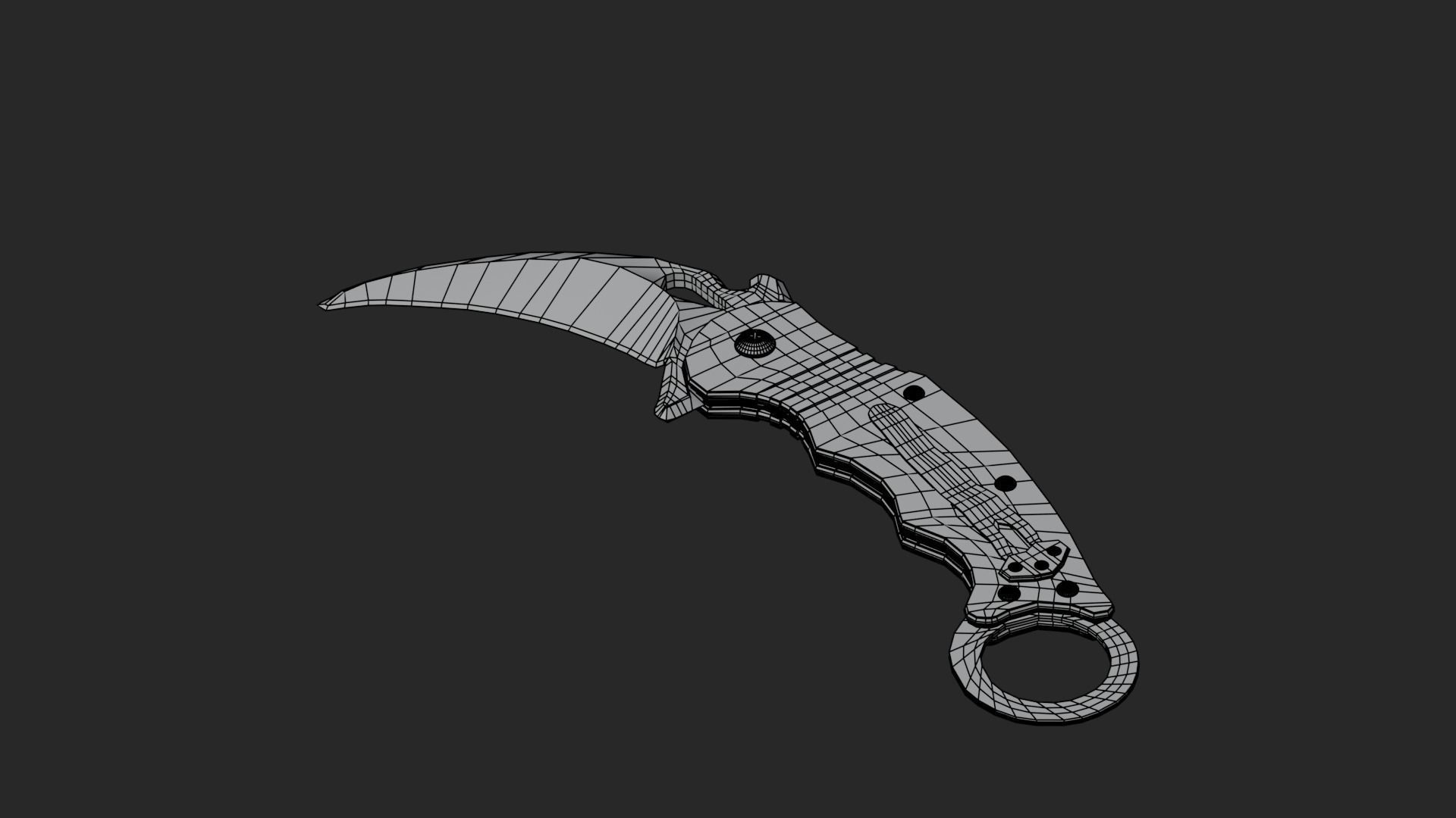 Low Poly Game-Ready Realistic Karambit Low-poly 3D model_14