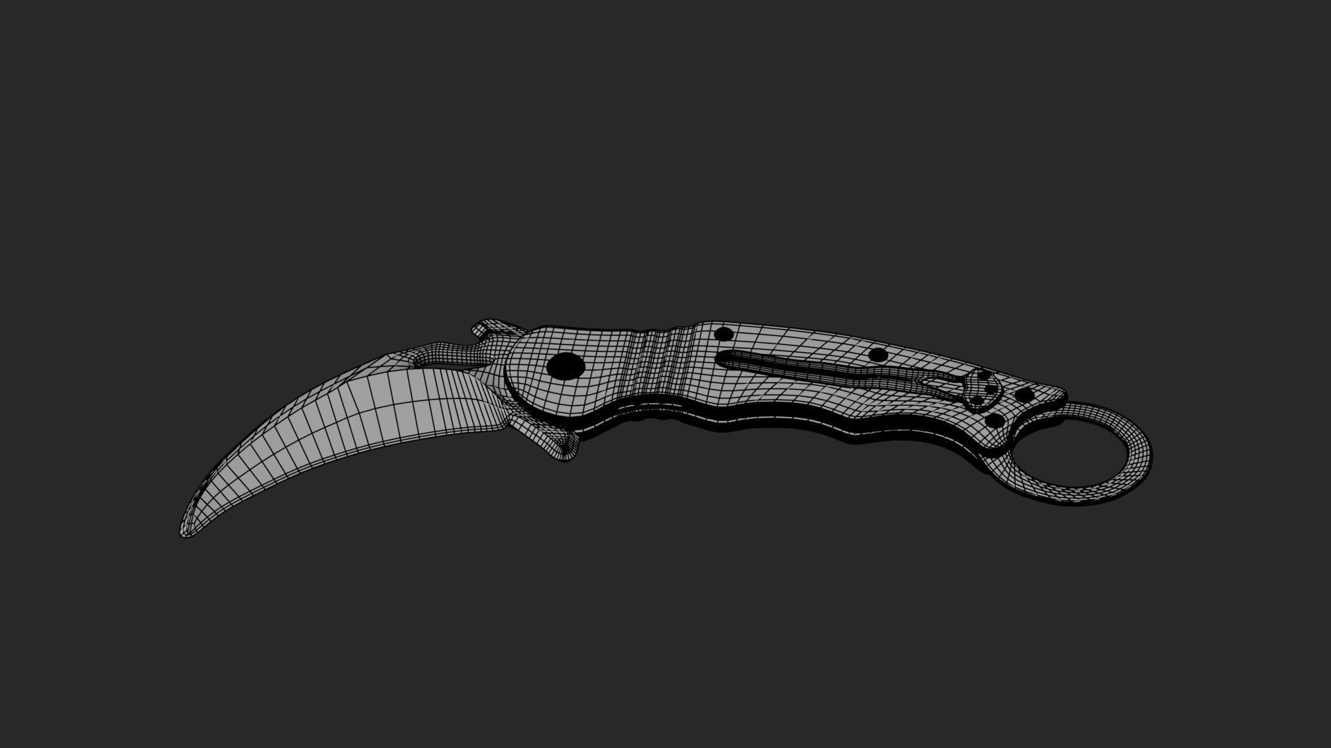 Low Poly Game-Ready Realistic Karambit Low-poly 3D model_28
