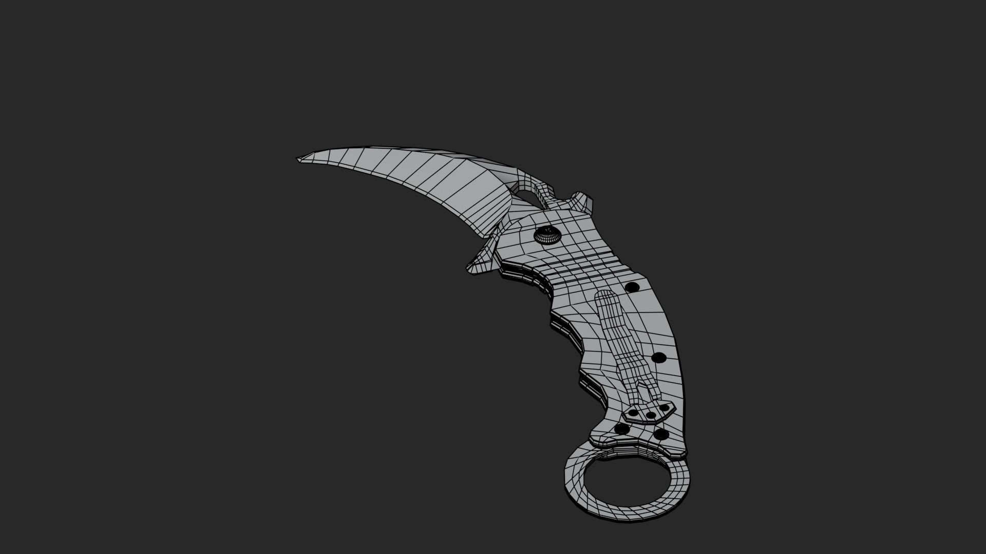 Low Poly Game-Ready Realistic Karambit Low-poly 3D model_20