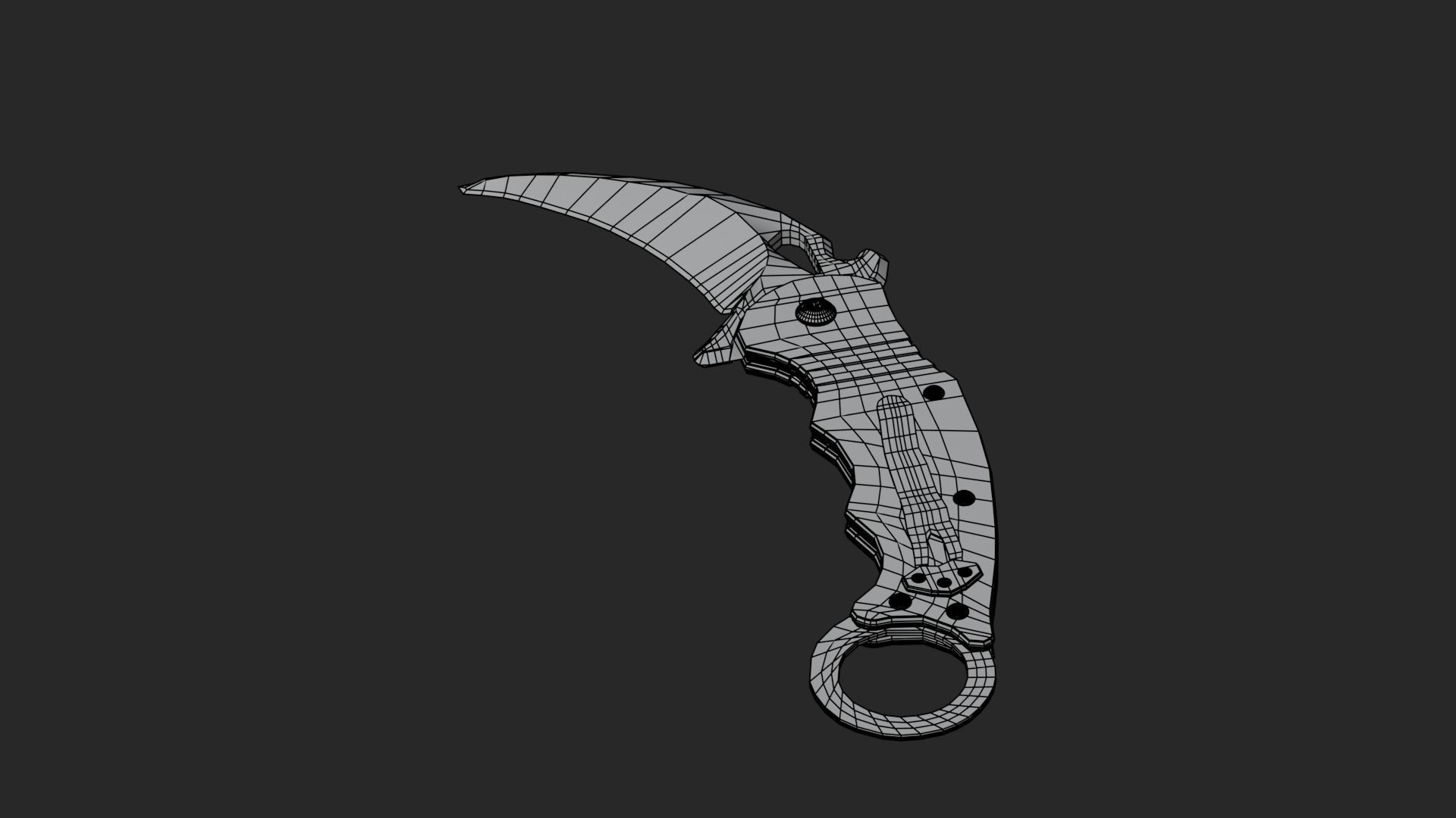 Low Poly Game-Ready Realistic Karambit Low-poly 3D model_21